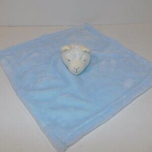 Bebe Love Blue White Llama / Alpaca Plush Baby Security Blanket Baby Lovey nunu